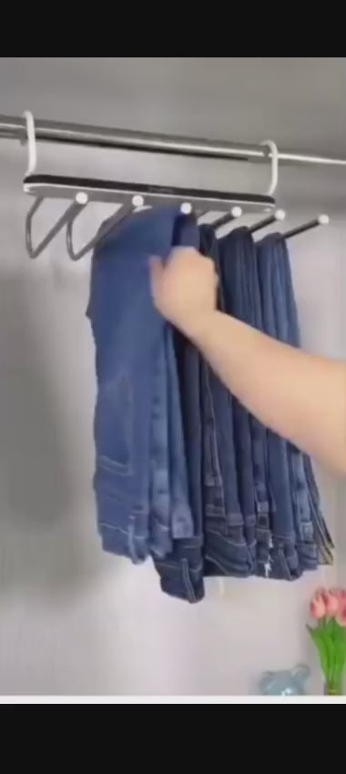 Hanger-5 In 1 Stainless Steel Multifunction Retractable Pants Rack Trouser Hanger(Pack of 2)